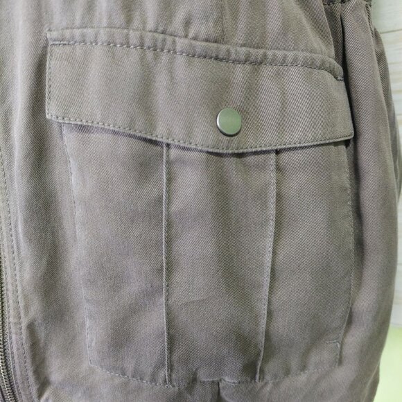 J. Jill Women's XS Lightweight Zip Jacket 100% Tencel Lyocell Olive Green Soft - Picture 7 of 12